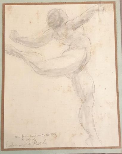 ODILON ROCHE (1868-1947)
Danseuse nue 
Dessin...