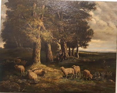 Jules ROZIER (1840-1901)
Berger et ses moutons...
