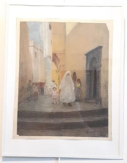 Paul GUION (1881-1972)
Casbah animée 
Pastel...