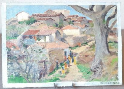 D'après Paul GUION, 
Village en Kabylie
Huile...
