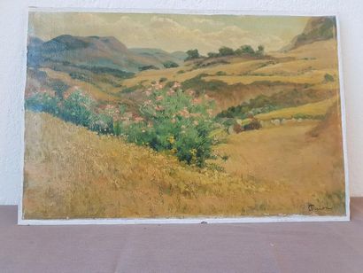 GUION
HUILE sur toile marouflée sur carton...