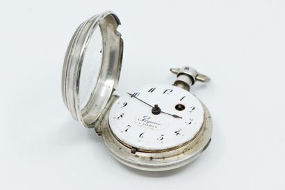 MONTRE de gousset en argent 
Mouvement à...