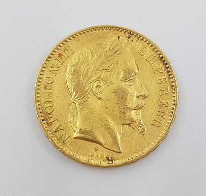 PIECE 20 francs or Napoléon auréolé 
Poids...