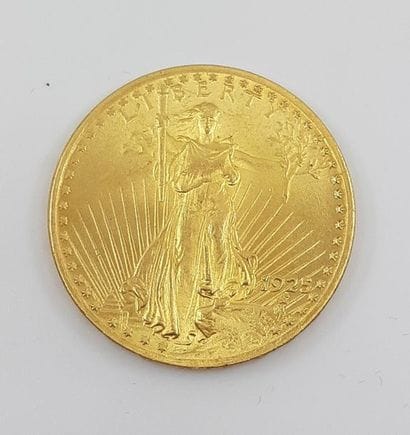 PIECE 20 dollars or 
1925
Poids : 33,4 g