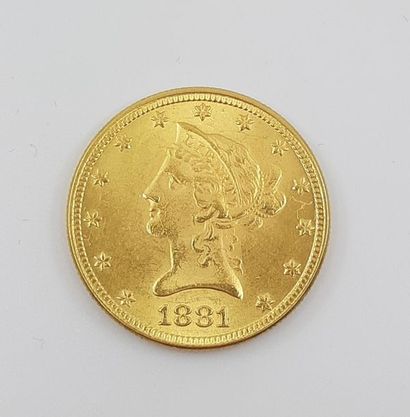 PIECE 10 dollars or 
1896
Poids : 16,4 g