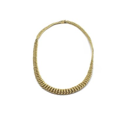 COLLIER maille américaine 
en or jaune 375°...