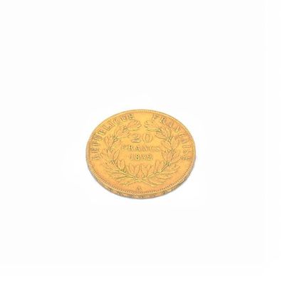 PIECE DE 20 FRANCS OR Napoléon non auréolé
1852...