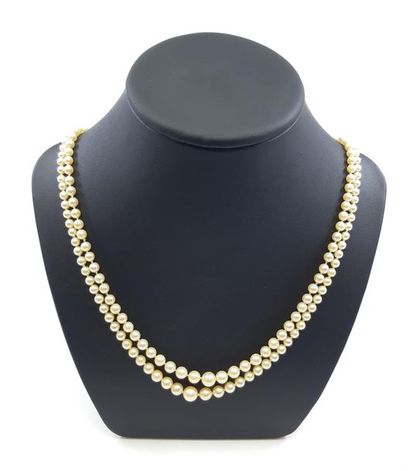 COLLIER double rang de perles de culture...
