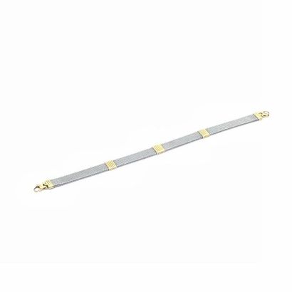 BRACELET 
en or et acier 
Poids brut : 14,46...