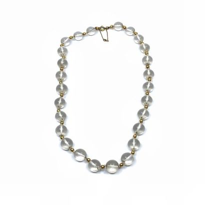 COLLIER de perles de cristal de roche
fermoir...