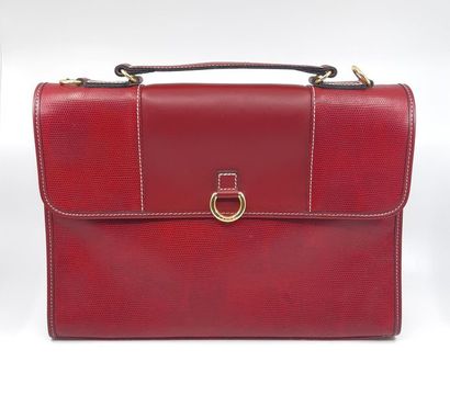 LANCEL
Porte documents en cuir rouge