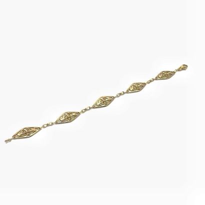 BRACELET en or jaune 750° maille filigrannée...