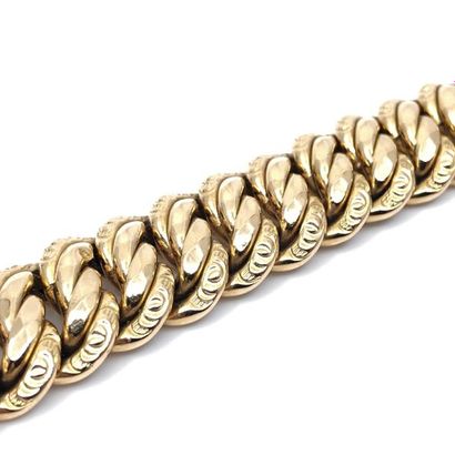 BRACELET maille américaine en or jaune 750°...