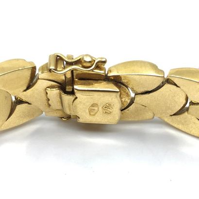BRACELET en or jaune 750 ° maille articulée...