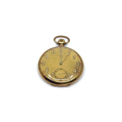 MONTRE de col en or jaune 750° (double cuvette...
