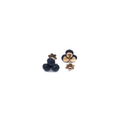PAIRE de boutons d'oreille en or jaune 750°...