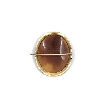 BROCHE camée coquille, cerclage en or jaune...