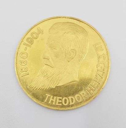 MEDAILLE Theodor Herzl en or jaune 
Tête...