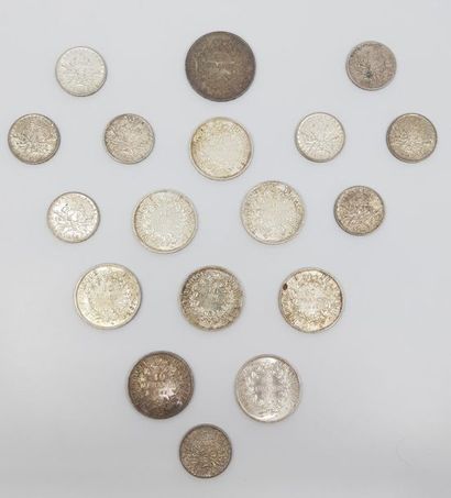 1 Pièce de 50 Francs Argent, 8 Pièces de...