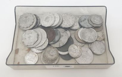 petit lot de monnaies de necessite, carcasonne,...