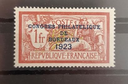 UN franc MERSON N°182(**) surcharged
CONGRES...