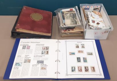 SAC with empty albums, a plastic box with...