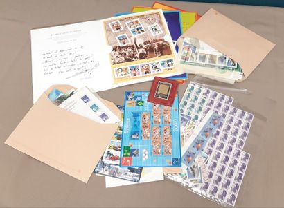 a blue folder containing stamps of France...