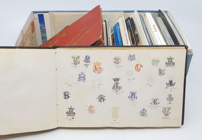 a small black album with antique exlibris...