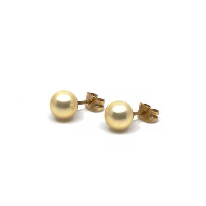 PAIRE de boutons d'oreille en or jaune 750°...