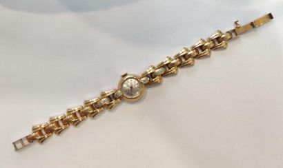 FLAMOR 
Montre bracelet de dame en or jaune...