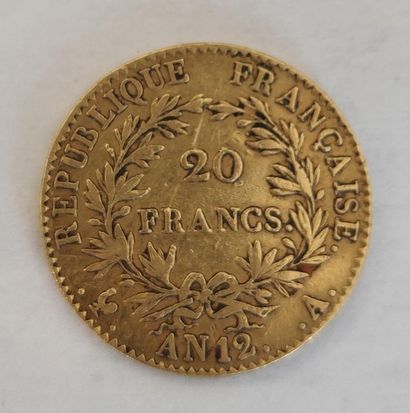 PIECE 20 gold francs Napoleon first consul...