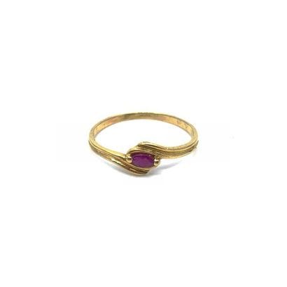 BAGUE fine en or jaune 750° ornée d'un rubis...