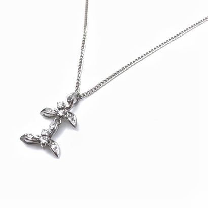 CHAÎNE en or gris 750 accompagné de son pendentif...
