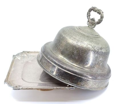 LOT comprenant une cloche de service en métal...