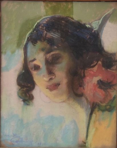 FORTUNEY
Pastel représentant La gitane 
1910
Dim...