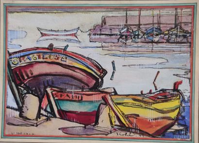 Pierre Ernest KOHL (1897-1985)
Port de pêche
Aquarelle...