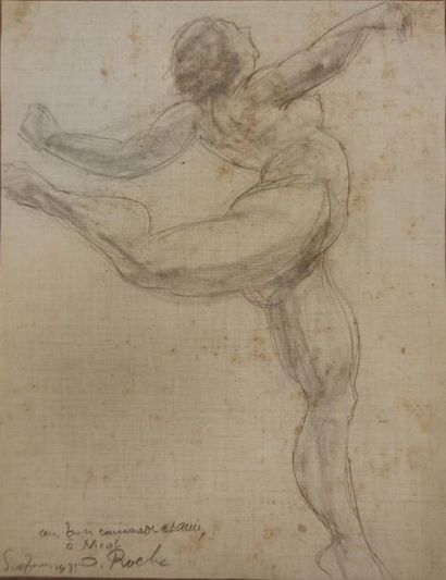 ODILON ROCHE (1868-1947)
Danseuse nue 
Dessin...