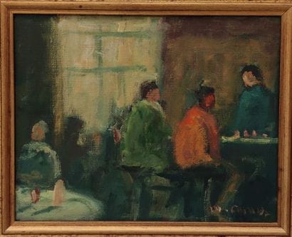 CORNU
Au bar 
Huile sur toile signée en bas...