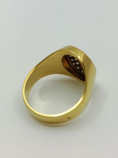 HORSE in 750° yellow gold paved with 24 brilliant-cut...