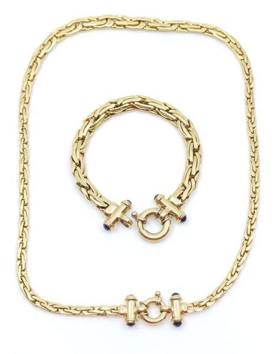 SET in 750° yellow gold comprising :
Bracelet...