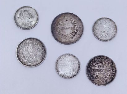 DEUX PIECES de dix francs en argent République
PIECE...