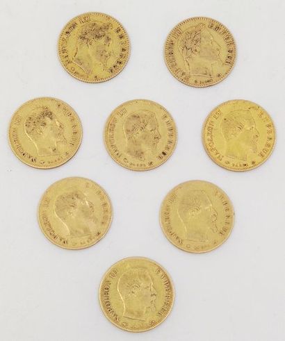 LOT comprenant :
Huit pièces de 10 Francs...