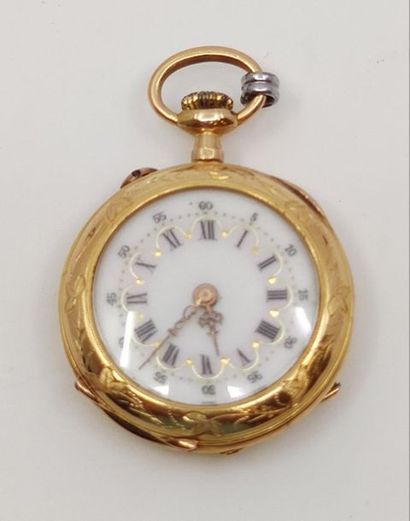MONTRE de col en or jaune 750° 
Poids brut...