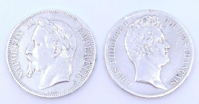 PIECE de cinq francs en argent Louis Philippe...