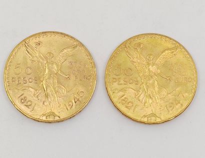 LOT de deux pièces de 50 pesos or Mexicain
1821-1947
Poids...