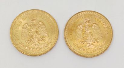 LOT de deux pièces de 50 pesos or Mexicain
1821-1947
Poids...