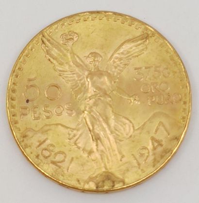 PIECE de 50 pesos or Mexicain
1821-1947
Poids...