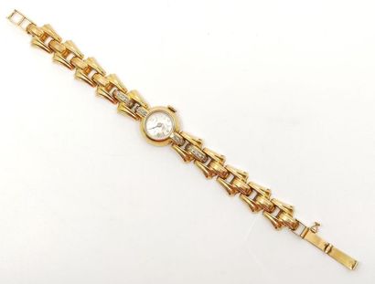 FLAMOR 
Montre bracelet de dame en or jaune...