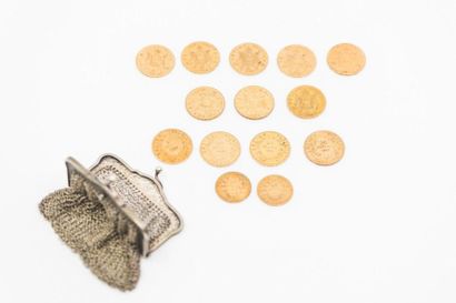 SILVER BURSE comprising:
Twelve 20 franc...