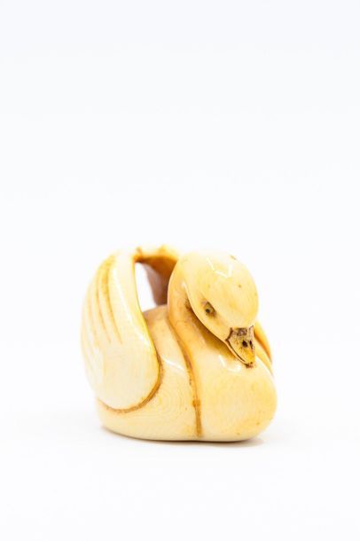 JAPAN 
NETSUKE in carved ivory representing...